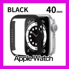 Apple Watch 保護カバー 40mm ケース 黒 強化ガラス 防水A