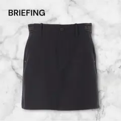 ブリーフィング BRIEFING ロゴ プリーツ スカート S ブラック 黒