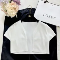 FOXEY Affetto ボレロ 38 ホワイト 半袖 カーディガンフォクシー FOXEY フォクシー ボレロ カーディガン ショート丈 ホワイト｜Yahoo