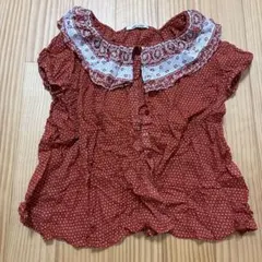 NICE CLAUP ドット柄 襟付き 半袖 ブラウスのサムネイル