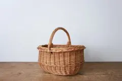 フランスアンティークラタン製バスケット/パニエ/アラログカゴ籐籠(95-251)のサムネイル