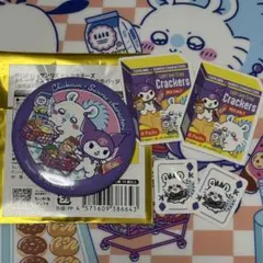 ちいかわ サンリオ 缶バッジ シール クロミとモモンガ