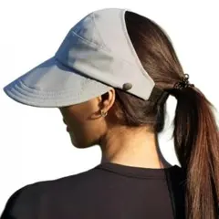 レディースサンバイザー つば広 日焼け防止 小顔 UVカット