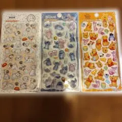 メ*リ様 ディズニープチドロップシール.スティッチ.プーさん.101匹わんちゃん