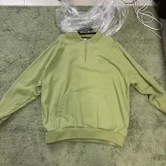 Keboz ハーフジップ スウェット ライトグリーン L