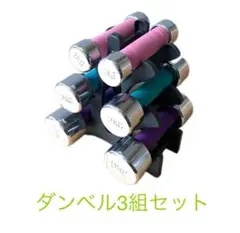 ダンベル3組セット（1kg 2kg、3kg）ラック付き