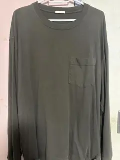値下げあり GU カーキ ポケット付き長袖カットソー XL