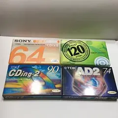 TDK、SONYのハイポジ、ノーマルの4本セット