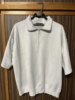 【CLEL】ハーフジップ デザイン 半袖プルオーバーTシャツ