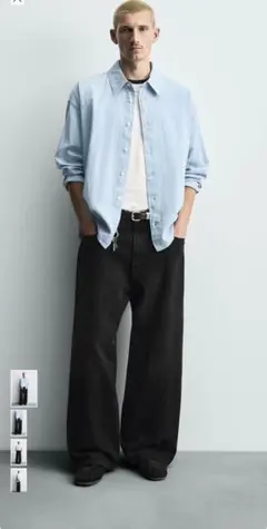 【しぶまる様専用】【ZARA】バギーフィットデニムパンツブラック