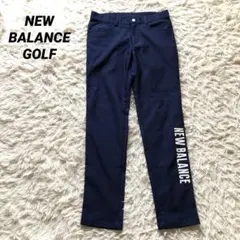 ニューバランスゴルフ【4】メンズ　裏起毛スリムパンツ　ストレッチ　ロゴ　ネイビー