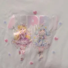 おねがいアイプリ 半袖Tシャツ フリル袖 ライトブルー