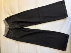 ストレートデニムパンツ レオパード柄ウエストのサムネイル