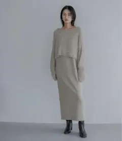 【セットアイテム】シャギー2Pニットワンピース