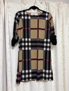 tocco closet チェック柄 七分袖ワンピース