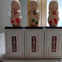 ✶京のかわいい花人形　3体おまとめ　合掌人形　台座付　福永念珠舗　謹製✶