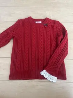 familiar 赤 ニットセーター 140