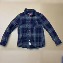 ELKEX ネルシャツ MEDIUM ネイビーグレーチェック