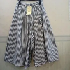 新品dgyコットンストライプワイドパンツ