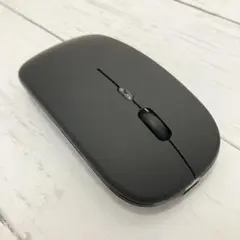 ワイヤレスマウス Bluetooth USB充電式 黒 ブラック 薄型 LED