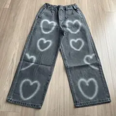 しまむら スプレーハートデニムパンツ