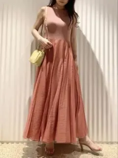 SNIDEL リブ編み ノースリーブ ロングワンピース SNIDEL】 リブ編み ノースリーブ ロングワンピース ピンク - メルカリ