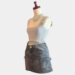 y2k カーゴ　タイト　デニム　ミニスカートのサムネイル