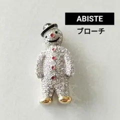 ABISTE アビステ　雪だるまブローチ イギリス　ラインストーンのサムネイル
