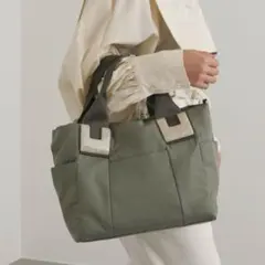 ear PAPILLONNER 樹脂パーツ　トートバッグ　2way S カーキ