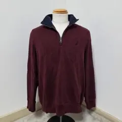 NAUTICA/ノーティカ ハーフジップ スウェット トレーナー【M】ボルドー