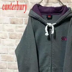 ☆刺繍ワンポイント☆ canterbury☆フルジップパーカー☆グレーは☆M〜L