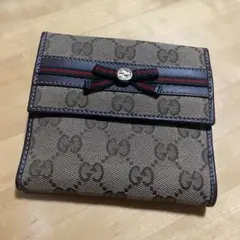 グッチ GUCCI 財布 二つ折り財布 レディース リボン (名前刻印あり)のサムネイル