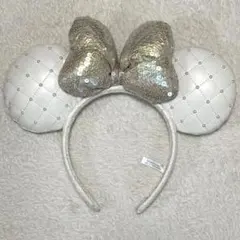 ディズニー カチューシャ パール キルティング ミニー 大人可愛い　ホワイト