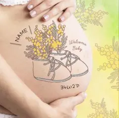 マタニティフォト マタニティ シール ベリーペイント セルフ かわいい おしゃれ