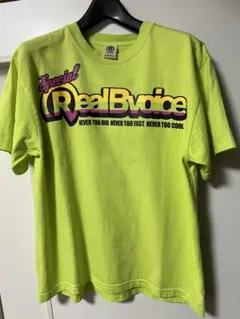 RealBvoice プリントTシャツ ライムグリーン