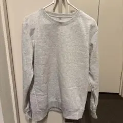 トレーナー　スウェット　グレー クルーネック Lサイズ　裏起毛