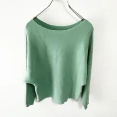 【ザショップティーケー】 ニット ドルマンスリーブ Mサイズ 緑 KU610