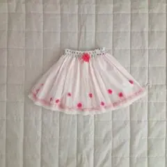 パンパンチュチュ　チュールスカート　花　ピンク　Lのサムネイル