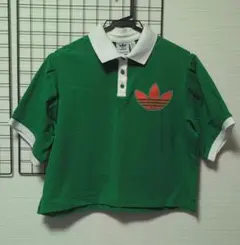 adidas 緑 クロップドポロシャツ（美品）