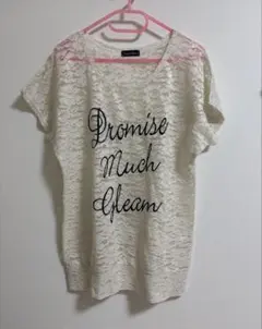レース 半袖トップス M アイボリー