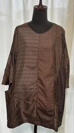 ハンドメイド　着物リメイク　大島紬　チュニック