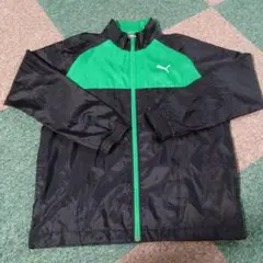 Puma ジップアップジャケット 黒/緑　ジュニア　160