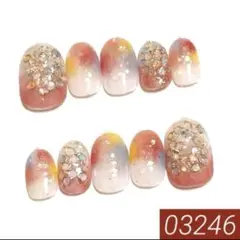 【現品】No.1036 フラワーネイル×ステンドグラスネイル