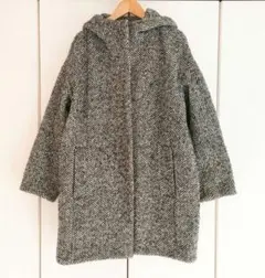 MACPHEE トゥモローランド ヘリンボーン柄 フーデッドコート М