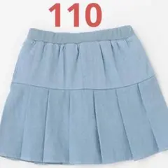 プティマイン プリーツスカパン スカート ショートパンツ 110 女の子 デニム