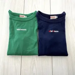 MIKIHOUSE ネイビー グリーン　ロンt 長袖 2点セット　110cm