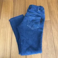 デニムパンツ　ブルー　裏地フリース