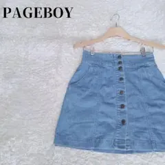 PAGEBOY ページボーイ　デニム　台形ボタンひざ丈スカート　サイズF