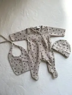 zara ザラ ロンパース 帽子 スタイ 3点セット 新生児
