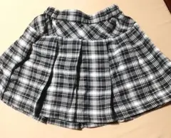 女子スカート　しまむら　チェック　白黒　140cm